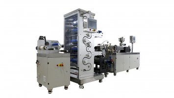 MDO machine-twin screw extrusion cast film and two stage draw sections MDO line