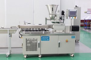 PLA extrusion granulator with twin screws for lab