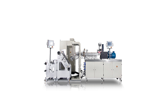 Lab 3 layer ABA co-extrusion test line 